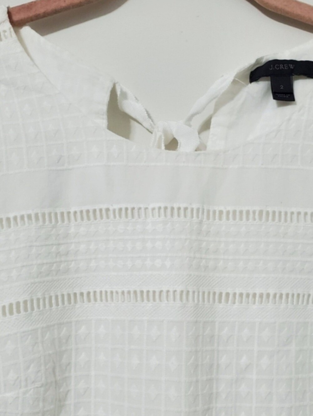 J. Crew White Eyelet Cotton Shift Dress Size 2 - Picture 4 of 12